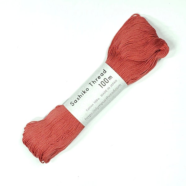 New Dark Salmon Orange #126 hue Olympus sashiko thread - 100 meter skein