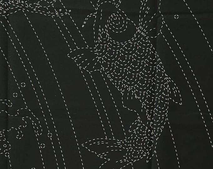 Featured listing image: New for 2026- Wagara sashiko pre-printed wash-away panel - Splashing Spirits koi and waterfall