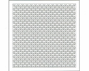 Olympus hitomezashi sashiko pre-printed wash-away pattern sampler cloth - Flower Field #76