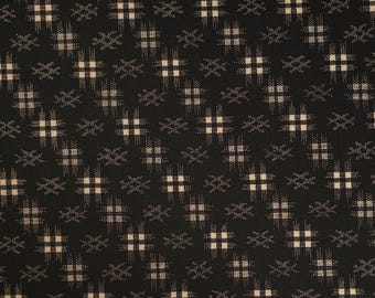 Sevenberry Japan kasuri collection - Black and off-white beige diagonal cross-hatch hashtag