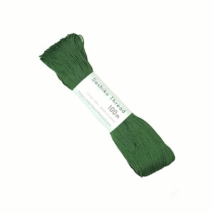 New Jungle Green #129 hue Olympus sashiko thread - 100 meter skein