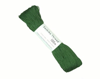 New Jungle Green #129 hue Olympus sashiko thread - 100 meter skein