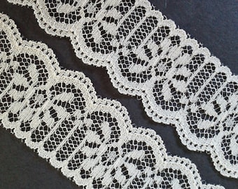 Vintage, 1 inch, off-white - ivory color lace trim- by the yard