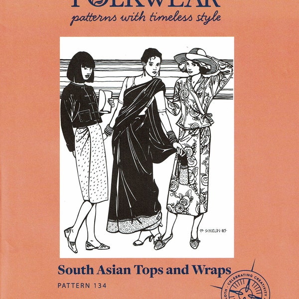 Folkwear sewing pattern #134 South Asian Tops and Wraps - Misses XS to 3X Large.