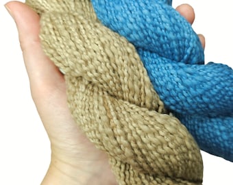 Hand dyed botanical indigo or black walnut Brunswick brand crochet and knitting yarn