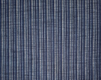 Sevenberry Japan Nara Homespun cotton canvas fabric - Rustic blue shima stripe