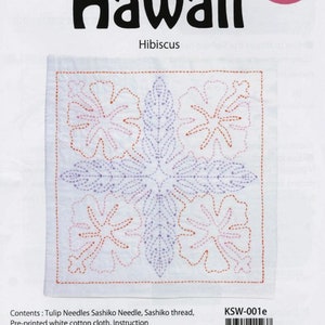 Tulip Sashiko World sashiko sampler kit - Hawaii &quot;Hibiscus&quot; kit