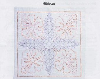 Tulip Sashiko World sashiko sampler kit - Hawaii "Hibiscus" kit