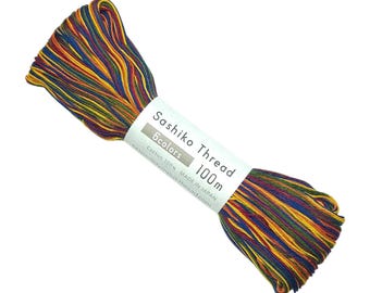 New for 2026 Olympus Sashiko thread - Variegated 6 colors parquet #304 - 100 meter skein
