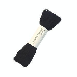 Black #120 hue Olympus sashiko thread - 100 meter skein