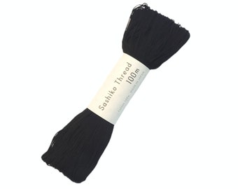 Black #120 hue Olympus sashiko thread - 100 meter skein