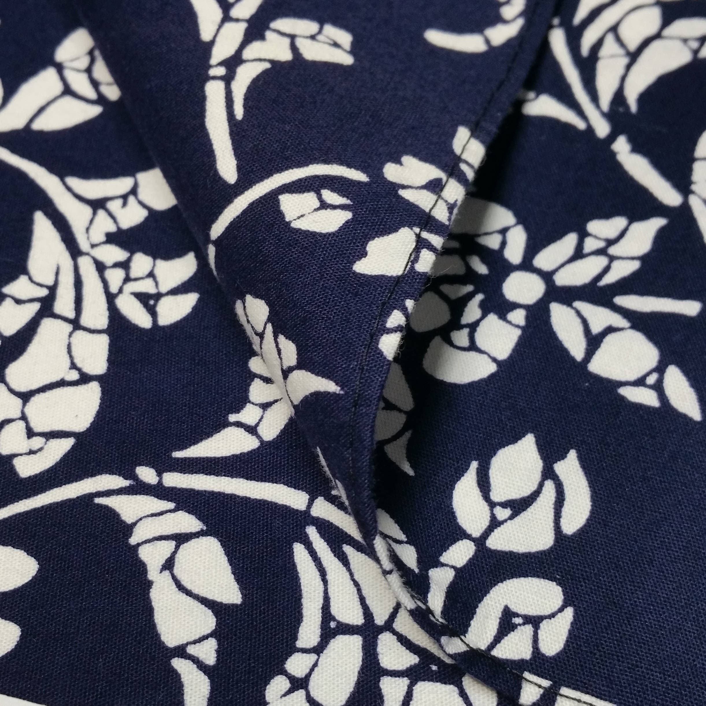 Large Japanese cotton furoshiki cloth - dark navy blue indigo with ...