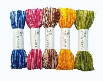 Variegated Olympus sashiko threads - 100 meter skeins