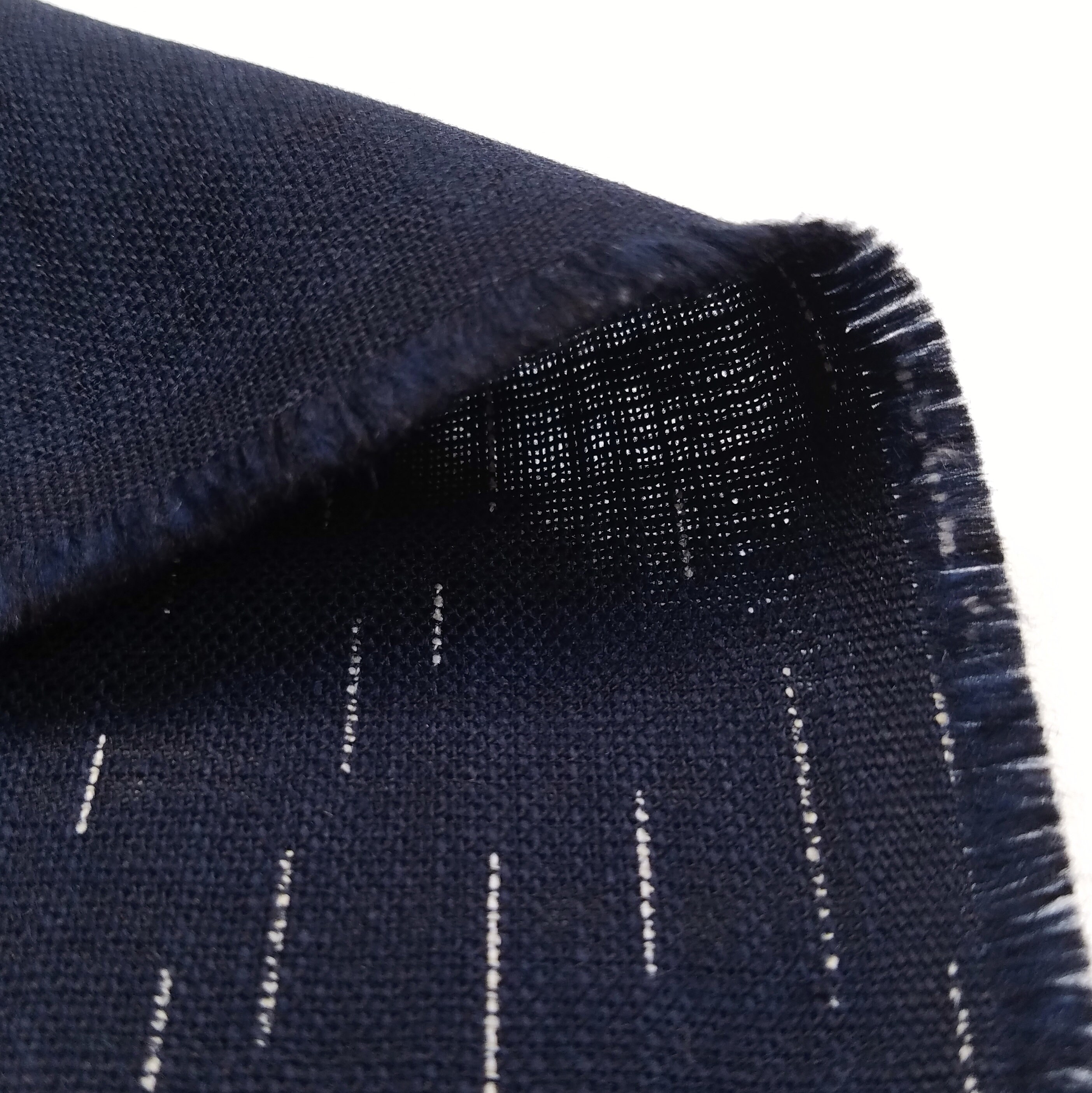 Sevenberry Japan Nara Homespun cotton canvas fabric rain on navy