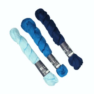 Coron thick sashiko thread - 145 meter skein - Blue hues