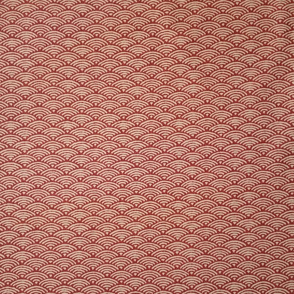 Japanese import new cotton quilting fabric - red-orange waves