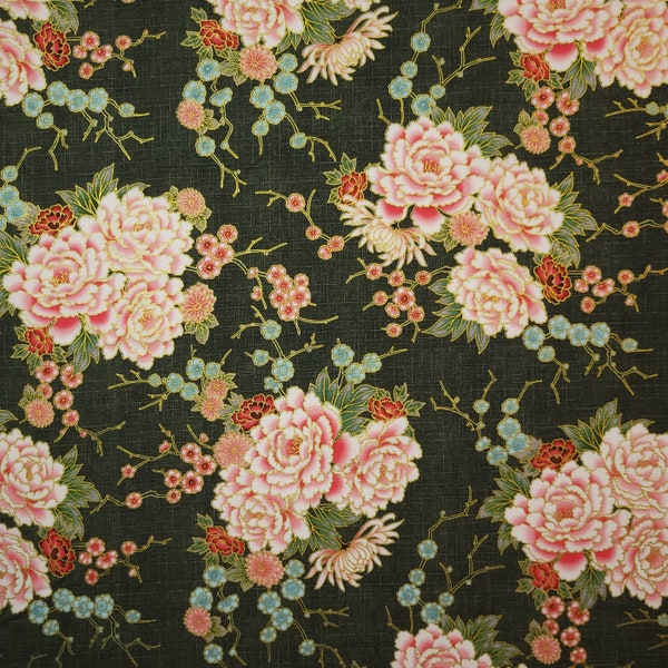 Imperial Collection 17 by Studio RK - Pink Peony over black with metallic