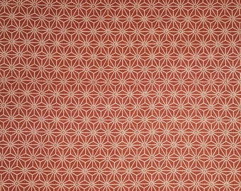 Japanese import new cotton quilting fabric - red-orange asanoha hemp leaf