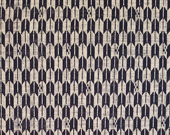 Quilt Gate cotton canvas fabric - Hyakka Ryoran Indigo II Yagasuri arrow pattern