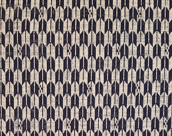 New, Quilt Gate cotton canvas fabric - Hyakka Ryoran Indigo II Yagasuri arrow pattern