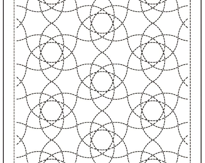 Featured listing image: New Pattern!! Olympus sashiko pre-printed wash-away pattern sampler  - Onoe-Gasane design on white or navy indigo cotton