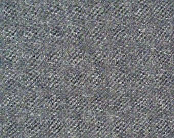 Robert Kaufman Essex Yarn dyed linen and cotton blend fabric -  Deep Indigo blue hue color #1178
