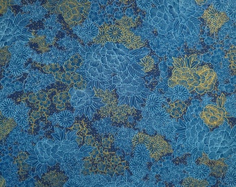 Imperial Collection 17 by Studio RK - Floral with golden metallic over blue