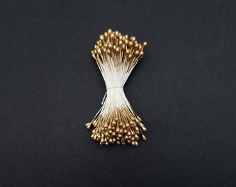 Flower stamens for Kanzashi Tsumami - Gold