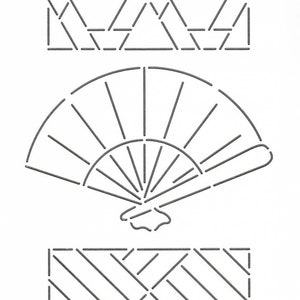 Quilting Creations &quot;Mini Sashiko Fan, Hexagon, Parquetry&quot; Sashiko template stencil pattern