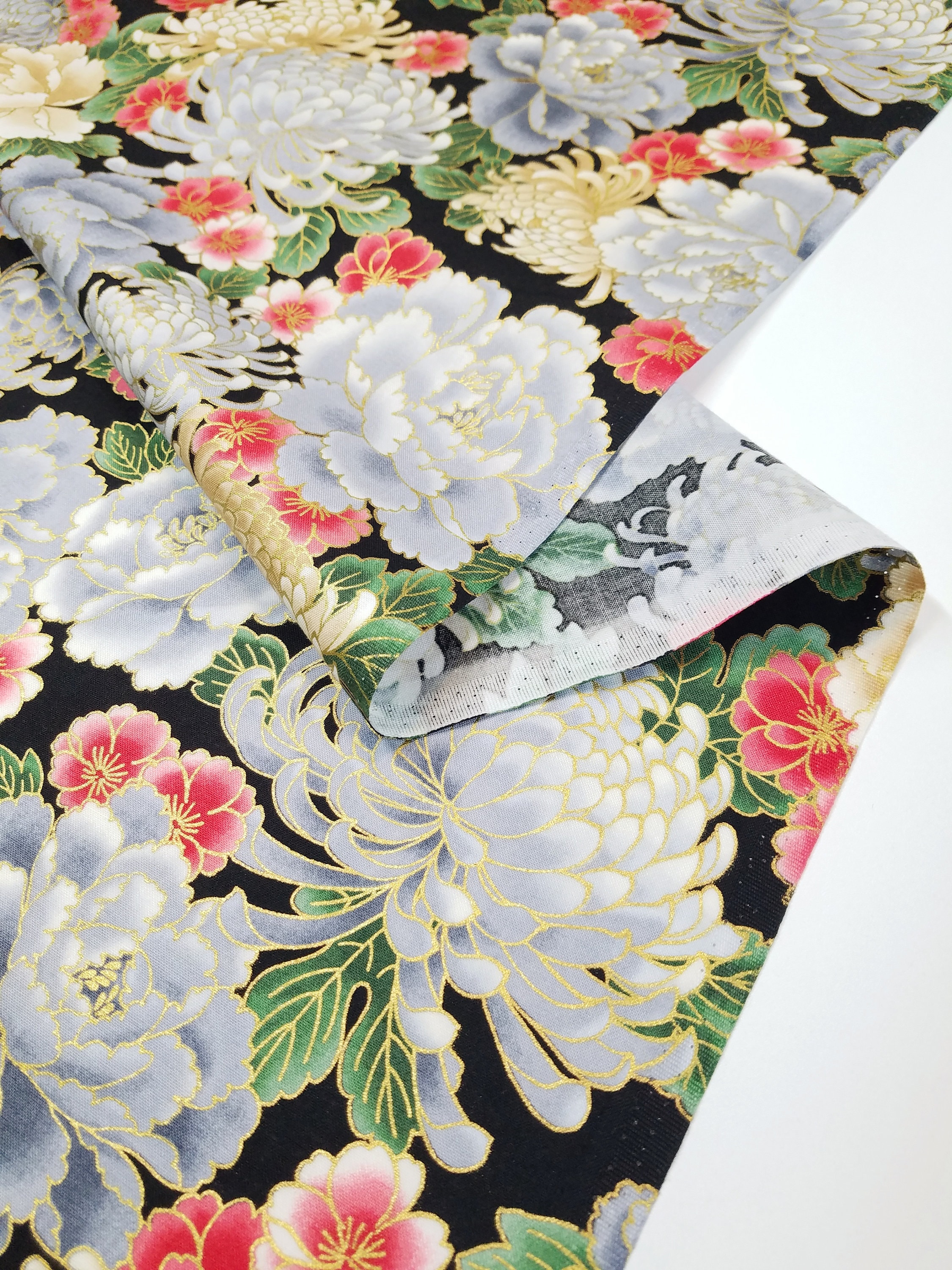 Imperial Collection by Studio RK - Onyx Kiku Chrysanthemum, Peony and