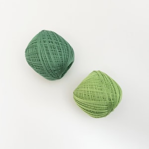 Thin weight sashiko thread- green hued colors - 80 meter ball