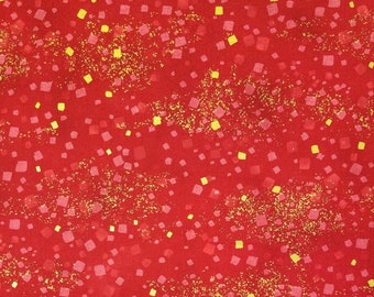 Imperial Collection by Studio RK - Red confetti squares - 24 inch remnant