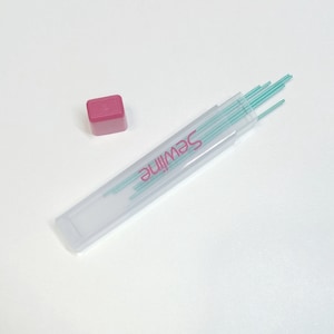 Sewline Mechanical Fabric Pencil Refill - Green - washable chalk pencil refill pack