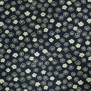 New! Sevenberry Japan cotton homespun fabric - plum blossom ume pattern over dark indigo blue