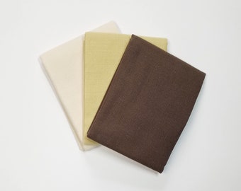 Olympus sarashi momen fabric for sashiko - White, off-white, mustard and brown hues