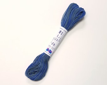 Sashiko thread - Variegated short pitch Blue "midnight" color #98 - 20 meter skein