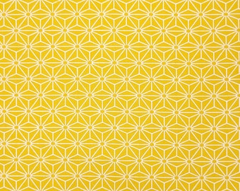 Yamaoka Japan goldenrod hued hemp leaf asanoha pattern cotton fabric