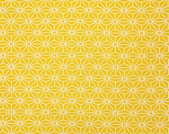 Yamaoka Japan goldenrod hued hemp leaf asanoha pattern cotton fabric