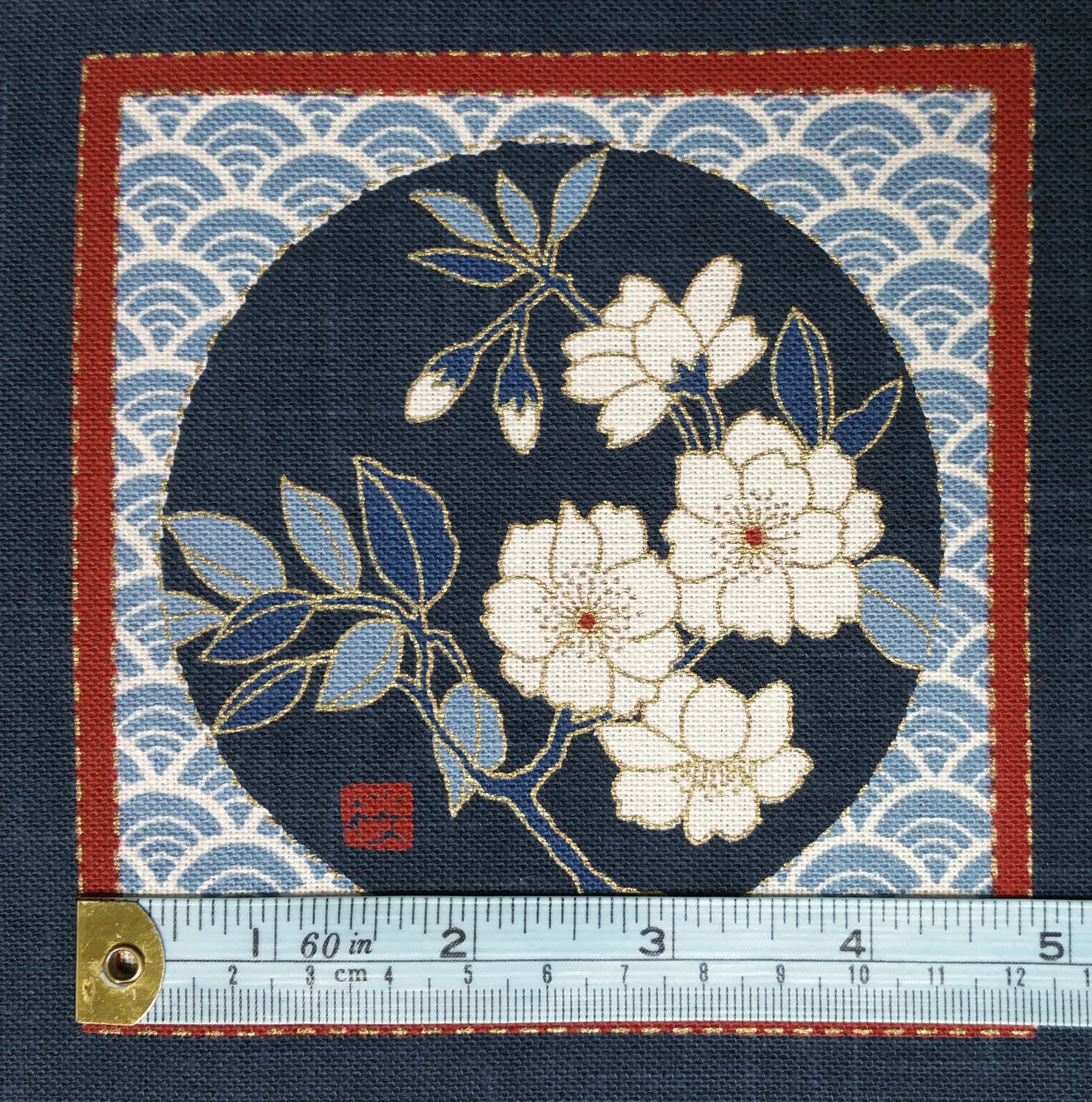 New Japanese cotton Noren quilting panel cloth floral squares
