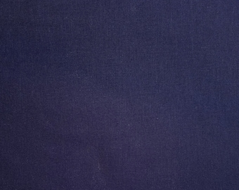 Indigo hued cotton and linen blend fabric