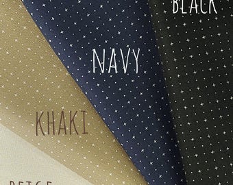 New! Wagara wash-away dot grid sashiko fabric 37 x 41 inch - Biege, Pale Khaki Navy Blue or Black