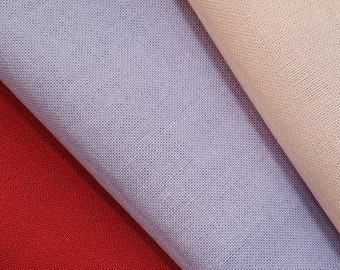 Sarashi momen fabric for sashiko by the yard- pink, lavender and red hues