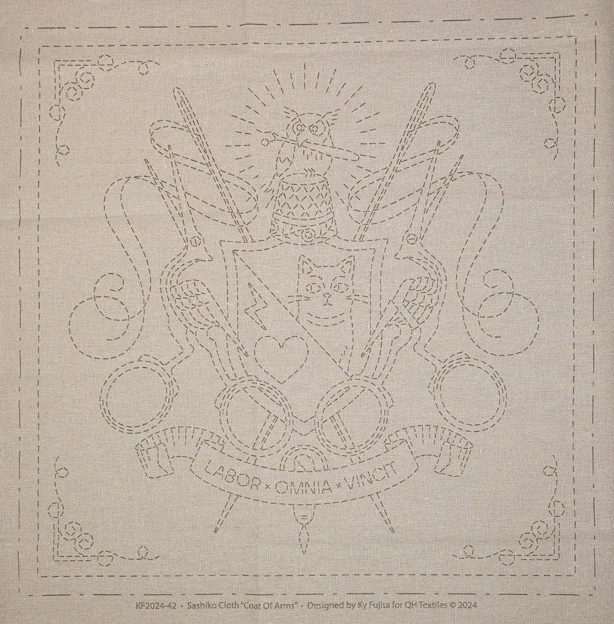 Sashiko Panel - Coat of Arms Sashiko Panel - Coat of Arms