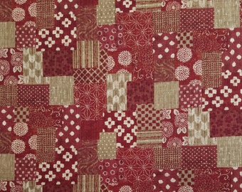 Sevenberry Japan Sevenberry Nara Homespun Collection - brick red patchwork cotton