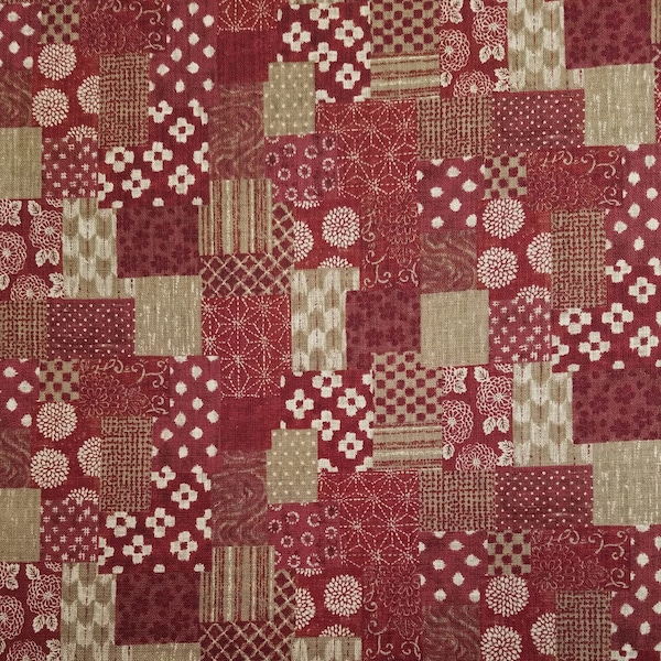 Sevenberry Japan Sevenberry Nara Homespun Collection - brick red patchwork cotton