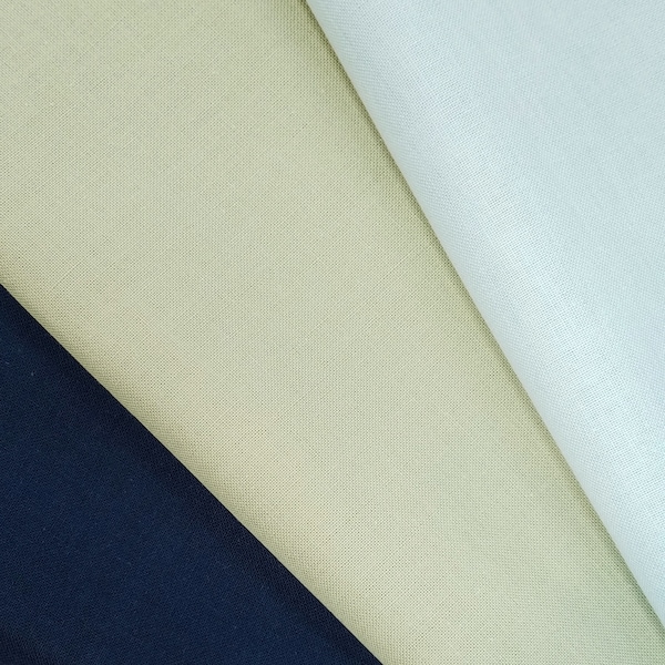 Sarashi momen fabric for sashiko by the yard- turquoise , olive green and navy hues