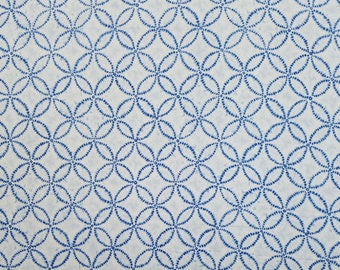 Japanese import cotton fabric - Sevenberry Shibori Blues Shippo circles in white