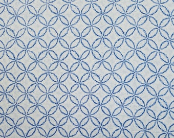 Japanese import new cotton fabric - Sevenberry Shibori Blues Shippo circles in white