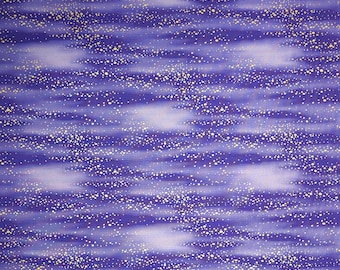 Tsuru by P & B Textiles - Purple flowing blender with metallic gold accents