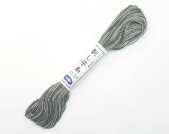 Sashiko thread - Variegated short pitch Gray color #96 - 20 meter skein